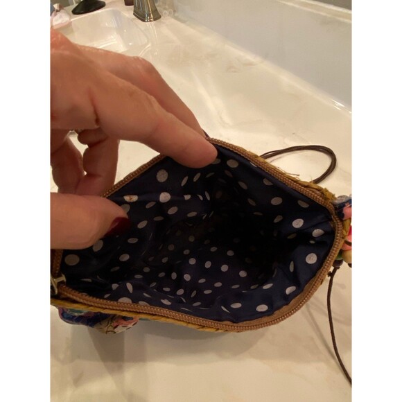 Womens Crossbody Bag Beaded Sparkle Straw Edge Boho Hippie Paisley Animal Print - Picture 4 of 12